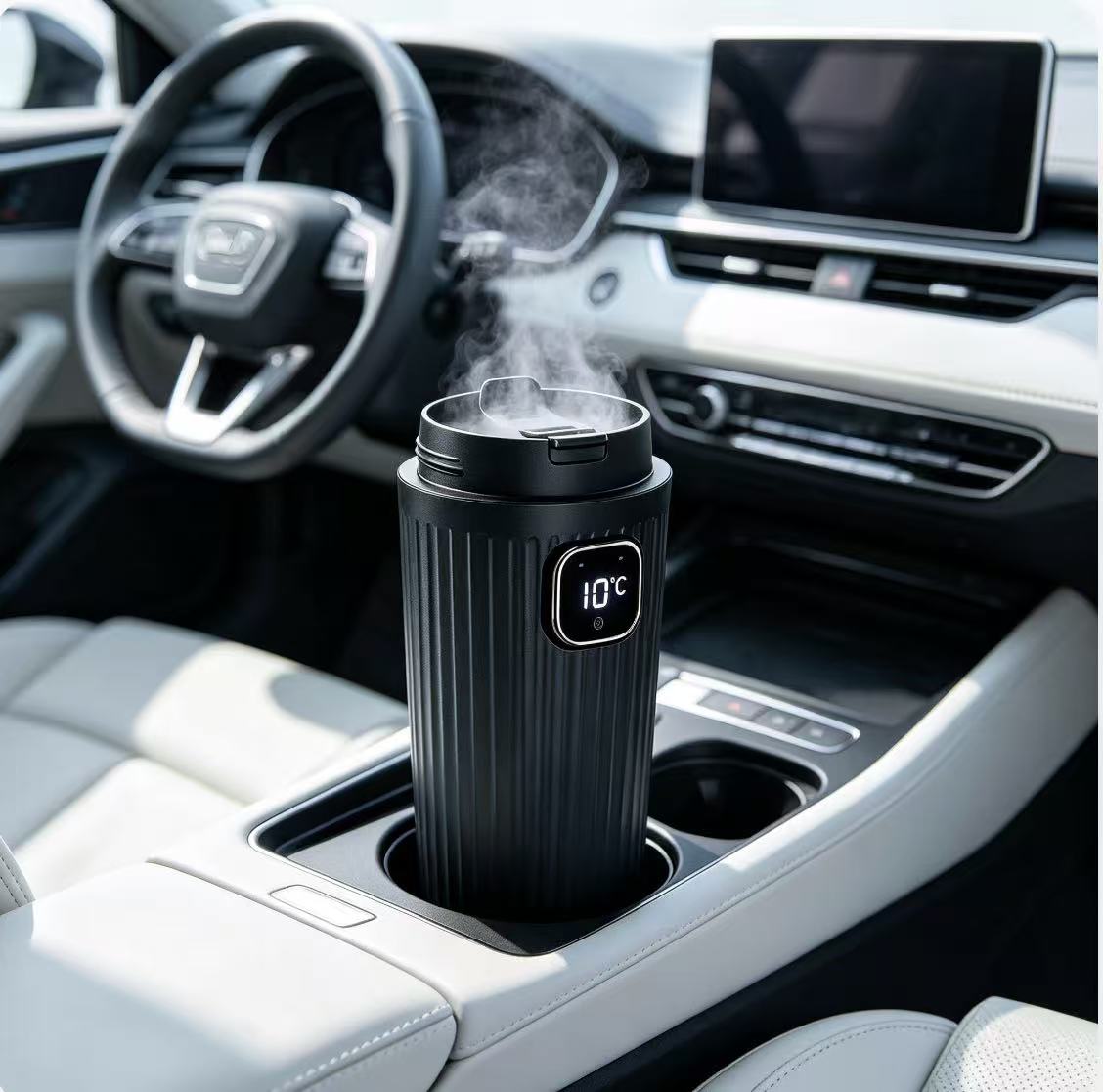 Car Air Freshener - 휴대용 차량용 컵형 가습기, 디지털 초음파