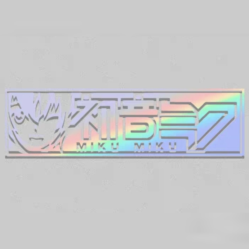 Car Accessories Japanese - 애니메이션 하츠네 미쿠 컬러 반사 스티커