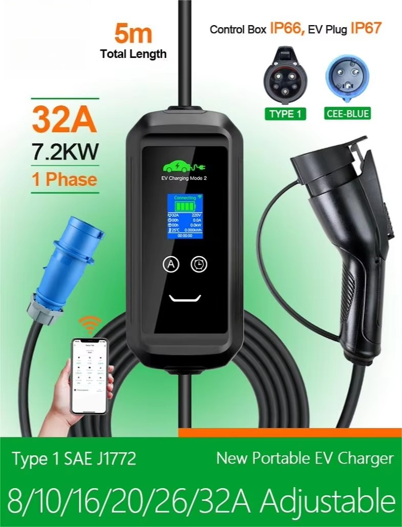 맞춤형 미국 AC 휴대용 전기차 충전기 J1772 플러 - Car Charger 리뷰 및 가격
