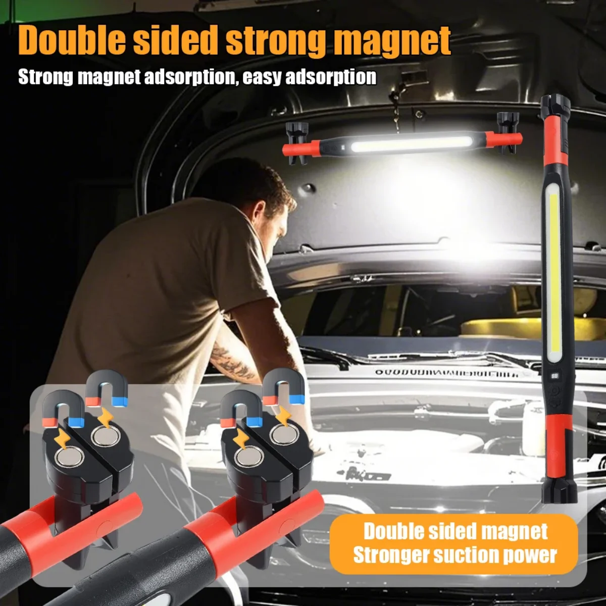 충전식 LED 작업등 고루멘 강력 자석 손전등, 후크  - Car Led Light 리뷰 및 가격